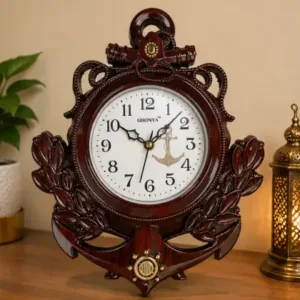 Classic Analog Wall Clock – Silent Non-Ticking Decorative Plastic Wall Clock for Home, Office & Living Room ( brown, OS )