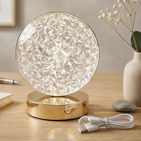 3V4oLeQPXKHd2vLI9MqpQEvKUqo9SwDUhTNBz9FG.webp Round Crystal LED Table Lamp – USB Rechargeable Dimmable Touch Night Lamp for Bedroom, Living Room & Home Décor ( default, OS )