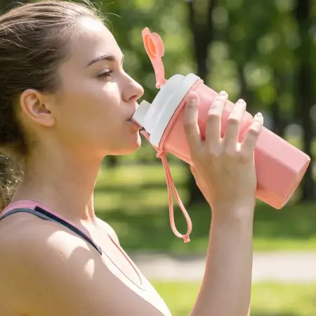 5NsFw1gVgnABvVE2pAcylwlukU9XOP1VFyIbe8hO.webp 400ml Sports Water Bottle Shaker | Leakproof Flip Lid Gym Tumbler with Carry Strap ( default, OS )