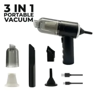 Powerful 3-in-1 Vacuum Cleaner for Car & Home – Compact, Cordless, Wet & Dry, Blower Function, Mini & Portable for Sofa, Dust, and Deep Cleaning - portable vacuum cleaner for car, bike and so