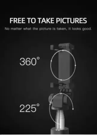 7QD3cVEfCmWYCjZC8Y4ZSuZb0YGuq8Azx6RAapZc.webp 3-in-1 Wireless Bluetooth Selfie Stick XT-02 | Remote Shutter, 360° Rotate, Extendable, Foldable Mini Tripod & Monopod for Smartphones, Black. ( default, Standard )