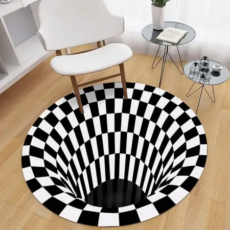 9vxhtVZdazqfhxoWWApy9Xha6gGTnHhi3Fe28VWs.webp 3D Optical Illusion Round Carpet – Non-Slip Geometric Area Rug for Living Room, Bedroom & Home Décor ( default, OS )