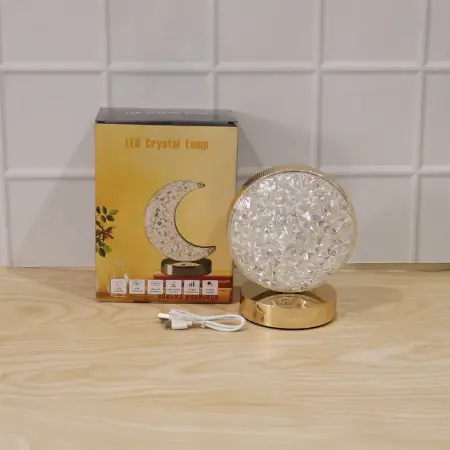 CVRhim4ghbsEsDhZ7Y3FoYw6EcK6rFLYMBAWXr3o.webp Round Crystal LED Table Lamp – USB Rechargeable Dimmable Touch Night Lamp for Bedroom, Living Room & Home Décor ( default, OS )