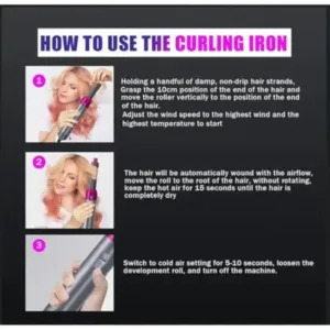5-in-1 Multifunctional Hair Dryer & Styling Tool – Hair Dryer, Curler, Straightener & Volumizer ( purple, OS )