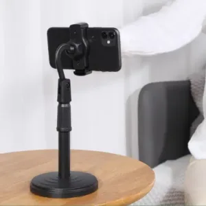 Adjustable 360 Rotation Universal Mobile Stand Holder for Desk & Bed (Black) - Compatible with All Smartphones ( default, Standard ).