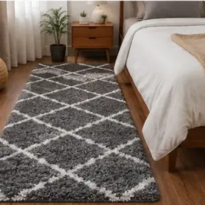 Diamond Kitchen Runner Mat – Microfiber Floor Rug for Kitchen, Hallway & Home | 140×55 cm ( default, OS )