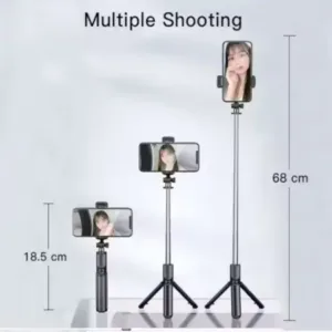 Bluetooth Expandable 3-in-1 Selfie Stick with Wireless Remote & Tripod Stand | Compatible with iPhone, iPad & Android. ( default, Standard )