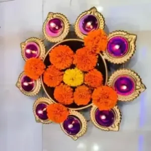 Decor Diya Shape Flower Decorative Urli Bowl – Home Decor ( default, OS )