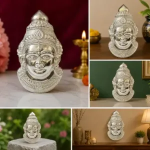 German Silver Lakshmi Mukut – Decorative Crown for Goddess Lakshmi Idol, Home Temple & Pooja Decoration ( default, OS )