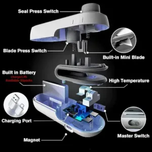 Mini Portable Packet Sealer Machine 🔥 | Handheld Heat Sealing Machine for Plastic Bags | Snack, Chips & Food Fresh Storage Sealer | Compact Kitchen Packing Tool ( default, FREE SIZE )
