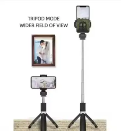 O6tYucxg5LoqViJXmE1q561wq4QBprz2Pm0fNyFZ.webp 3-in-1 Wireless Bluetooth Selfie Stick XT-02 | Remote Shutter, 360° Rotate, Extendable, Foldable Mini Tripod & Monopod for Smartphones, Black. ( default, Standard )