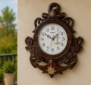 Classic Analog Wall Clock – Silent Non-Ticking Decorative Plastic Wall Clock for Home, Office & Living Room ( brown, OS )