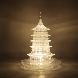 Premium LED Crystal Pagoda Decorative Lamp – Battery Operated Home Decor Light ( default, Standard )