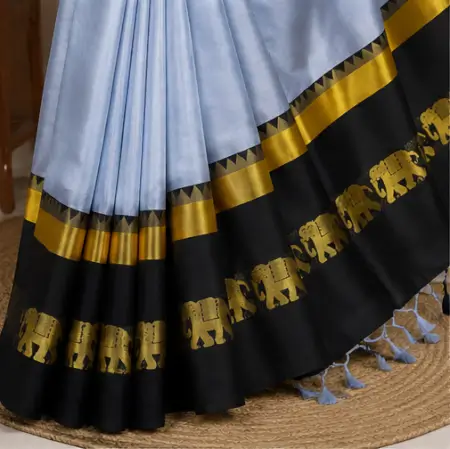 TlTyAqNT5lGMSkj7Oi6ZRRFg4i77v2fxDrOhW9aU.webp Elephant Design Cotton Silk Saree with Running Blouse Piece ( grey, Free Size )