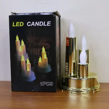 TxlLmMA5d0r0WIrDVYZDZUVCHBTiKQMcyyuAwfuS.webp LED Flameless Triple Candle Lamp Golden Decorative Electronic Candle Light for Home Festival Diwali Decoration (1 Pc) ( default, Standard )