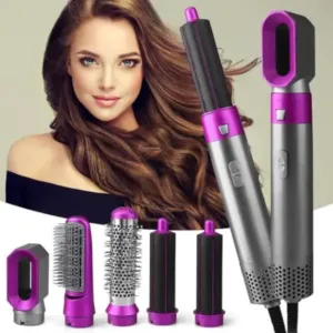 5-in-1 Multifunctional Hair Dryer & Styling Tool – Hair Dryer, Curler, Straightener & Volumizer ( purple, OS )