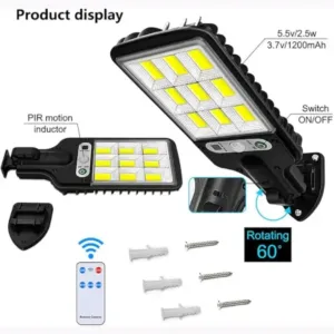 High-Power Solar LED Street Light with Motion Sensor & Remote Control ( default, OS )