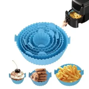6 Pcs Silicone Air Fryer Pot Liners – Reusable Heat-Resistant Baking & Cooking Cups for Air Fryer ( multicolor, OS )