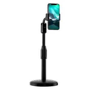 Adjustable 360 Rotation Universal Mobile Stand Holder for Desk & Bed (Black) - Compatible with All Smartphones ( default, Standard ).