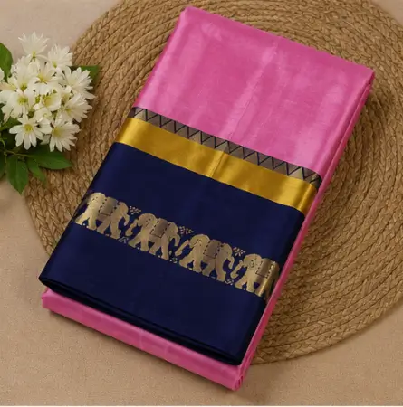 dblP77qXmvVNAqV3snGP3vGLCijgZVMerbQret5x.webp Elephant Design Cotton Silk Saree with Running Blouse Piece ( pink, Free Size )