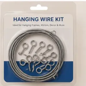 Adjustable Spring Curtain Wire Cable Kit with 10 Hooks – 10 Feet Steel Curtain Hanging Wire for Windows, Doors & Net Curtains ( default, OS )