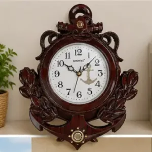 Classic Analog Wall Clock – Silent Non-Ticking Decorative Plastic Wall Clock for Home, Office & Living Room ( brown, OS )