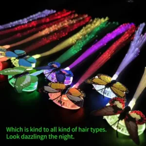 LED Butterfly Hair Braid Clip – Light-Up Party Hair Accessory.