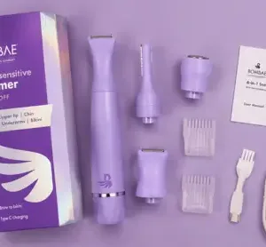 6-in-1 Sensitive Trimmer for Women – Cordless Waterproof Body, Bikini & Facial Hair Trimmer with C-Type Charging ( purple, OS )