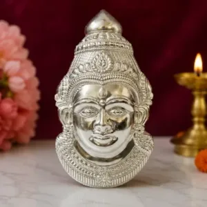 German Silver Lakshmi Mukut – Decorative Crown for Goddess Lakshmi Idol, Home Temple & Pooja Decoration ( default, OS )