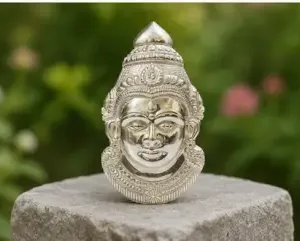 German Silver Lakshmi Mukut – Decorative Crown for Goddess Lakshmi Idol, Home Temple & Pooja Decoration ( default, OS )