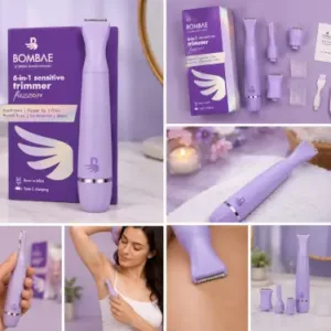 6-in-1 Sensitive Trimmer for Women – Cordless Waterproof Body, Bikini & Facial Hair Trimmer with C-Type Charging ( purple, OS )