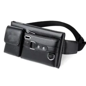 Mens & Womens Waist Bag/Pouch Fanny Pack Belt Bags with Adjustable Strap ( black, OneSize )