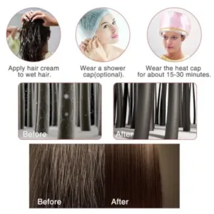 Hair Spa Cap Steamer for Women, Reusable Hair Treatment & Conditioning Cap ( pink, OS )