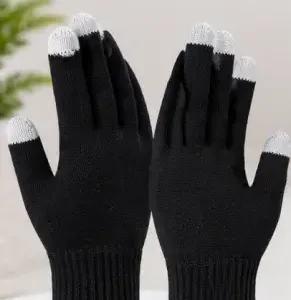 Men & Women Touch Screen Knitted Thermal Gloves – Anti-Slip Warm Driving & Running Gloves ( default, OS )