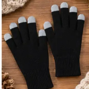 Men & Women Touch Screen Knitted Thermal Gloves – Anti-Slip Warm Driving & Running Gloves ( default, OS )